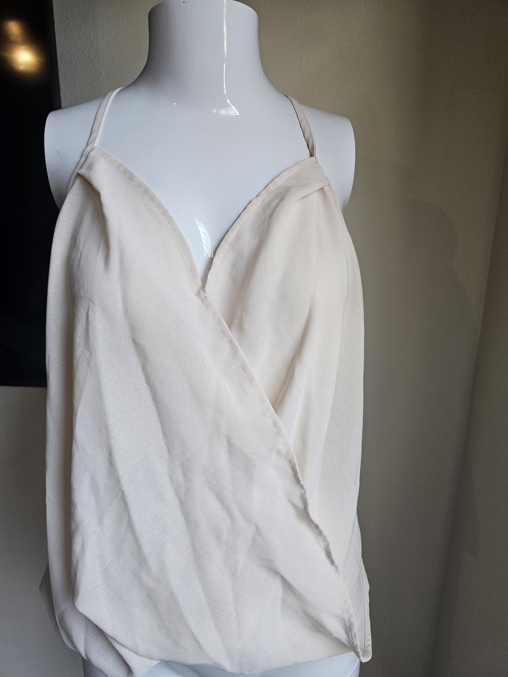 Ivory Wrap Front Spaghetti Strap Cami